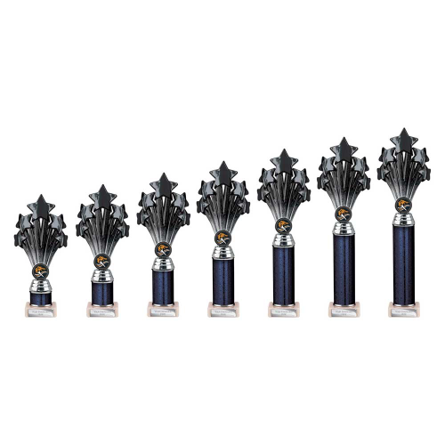 5 Star Black & Silver Tube Trophy 5 Star Black & Silver Tube Trophy