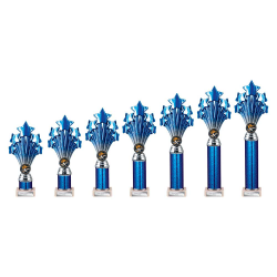 5 Star Blue & Silver Tube Trophy 5 Star Blue & Silver Tube Trophy