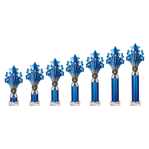 5 Star Blue & Silver Tube Trophy 5 Star Blue & Silver Tube Trophy