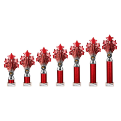 5 Star Red & Silver Tube Trophy 5 Star Red & Silver Tube Trophy