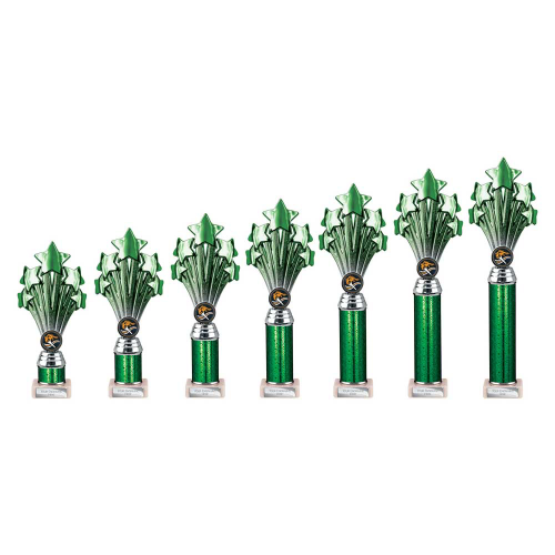 5 Star Green & Silver Tube Trophy 5 Star Green & Silver Tube Trophy
