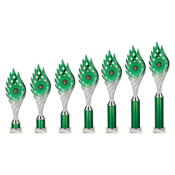 Wildfire Green & Silver Tube Trophy