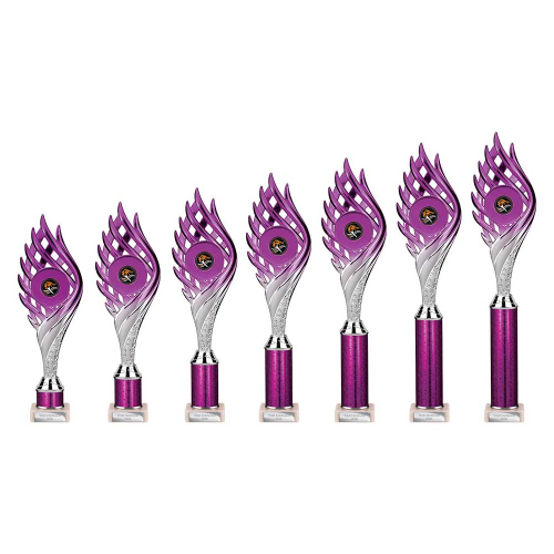 Wildfire Purple & Silver Tube Trophy