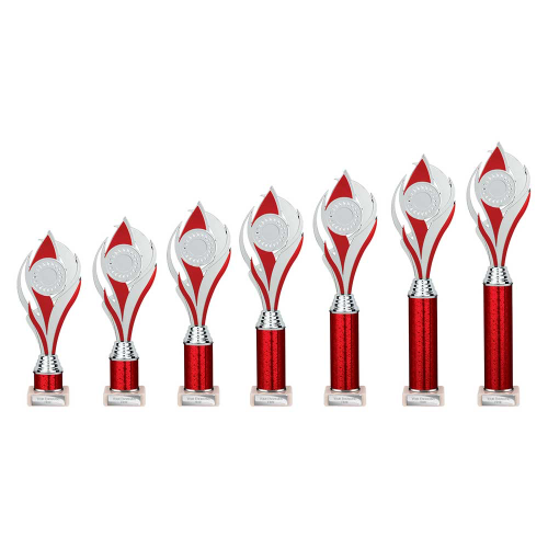 Volcano Red & Silver Tube Trophy